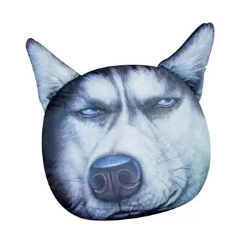 

Headrest Pillow 3D Cute Animals Husky Dog Car Neck Pillow Lovely And Comfortable Cushion