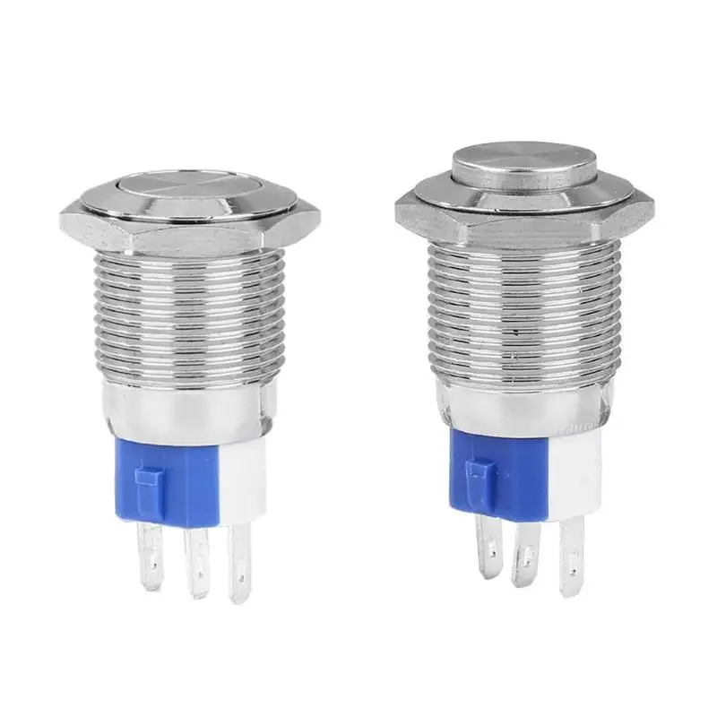 

16mm Self-locking Metal Button Switch Instantaneous Waterproof Button Power Supply Start Switch