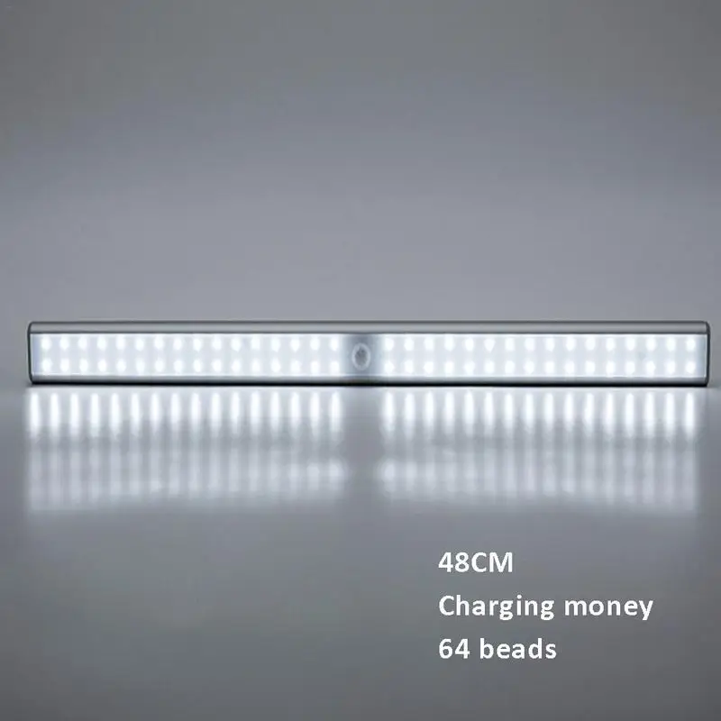 64 LED 48 см освещение для шкафа датчик движения человеческого тела лампа шкаф