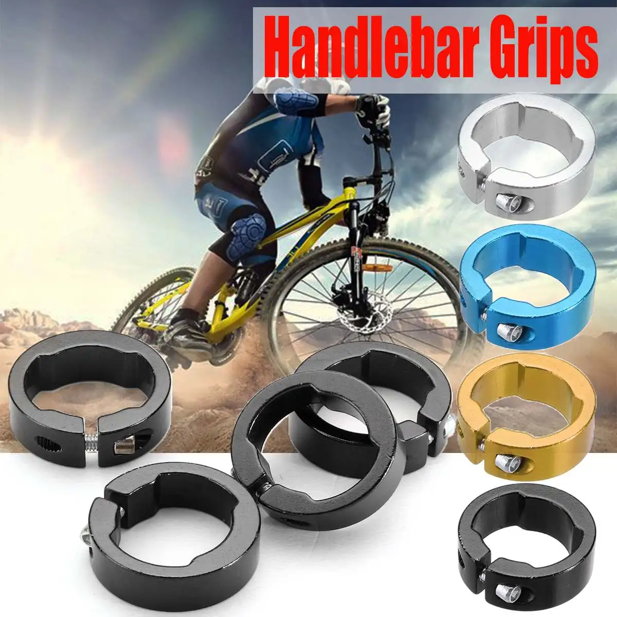 Buy 4PCS Bicycle Grips Ring Alloy Replacement Lock On