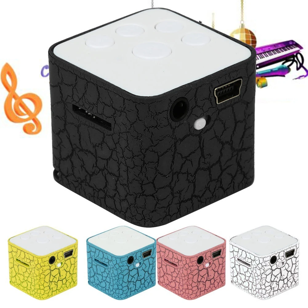 

Portable Mini Speaker Colorful Crack LED Light Small Speaker Sound Box Cube Support Micro SD/TF Card Speakers