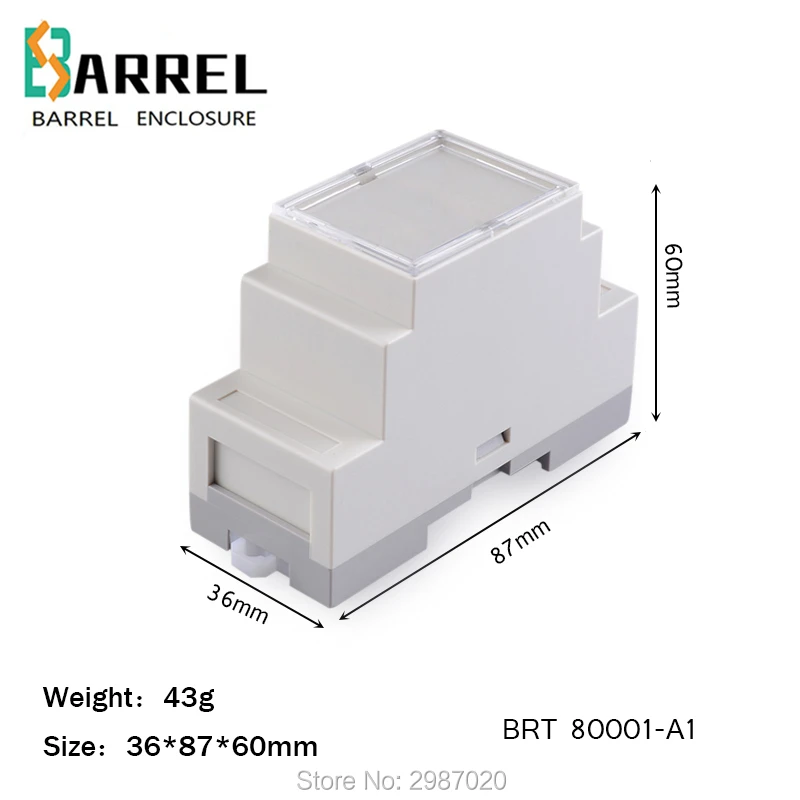 

87*60*36mm plastic standard din rail enclosure for electronic project ABS housing DIY fire-proof switch control outlet case