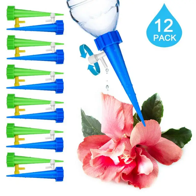 

12PCS Plant Water Dispenser Automatic Watering Nail System Adjustable Water Flow Drip Irrigation Watering Equipment Kit