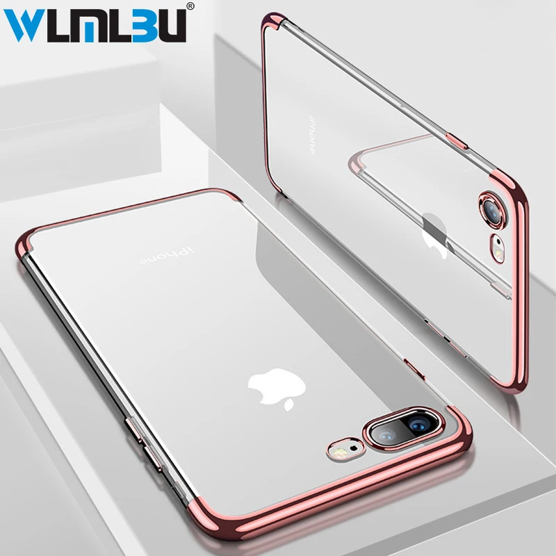 WLMLBU силиконовый прозрачный мягкий чехол для iPhone X 10 6S 6 s 6Plus 6SPlus 7 8 7Plus 8Plus Тонкий