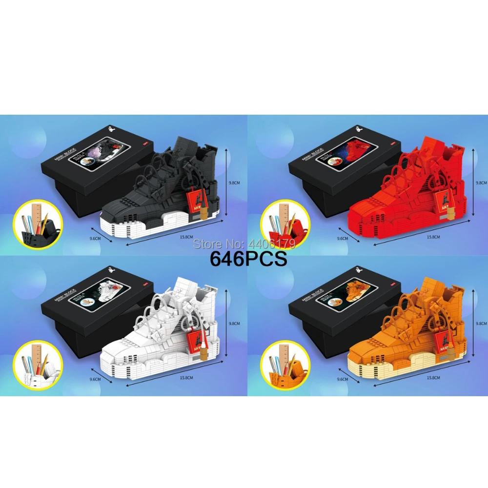 hot LegoINGlys Classic fashion sports basketball shoes Building Blocks AJ Jordan breathable shoes bricks toys for children gift