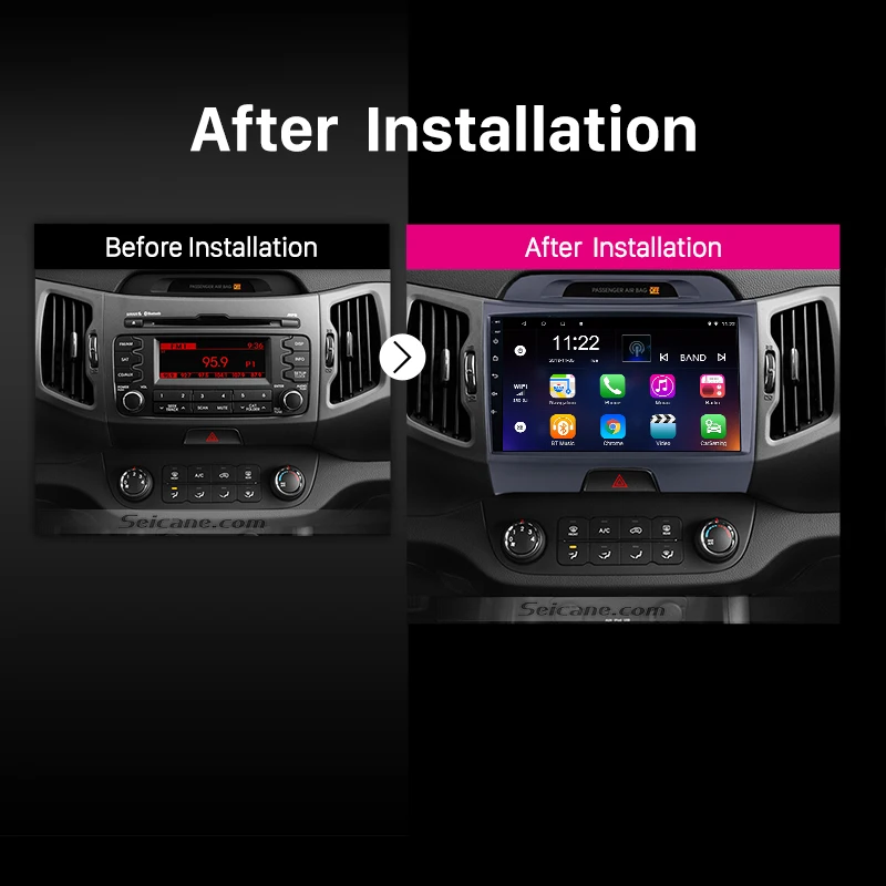 Discount Seicane 2Din Android 8.1 9"Car Radio For KIA Sportage 2010 2011 2012 2013 2014 2015 Tochscreen GPS Navigation Multimedia Player 5
