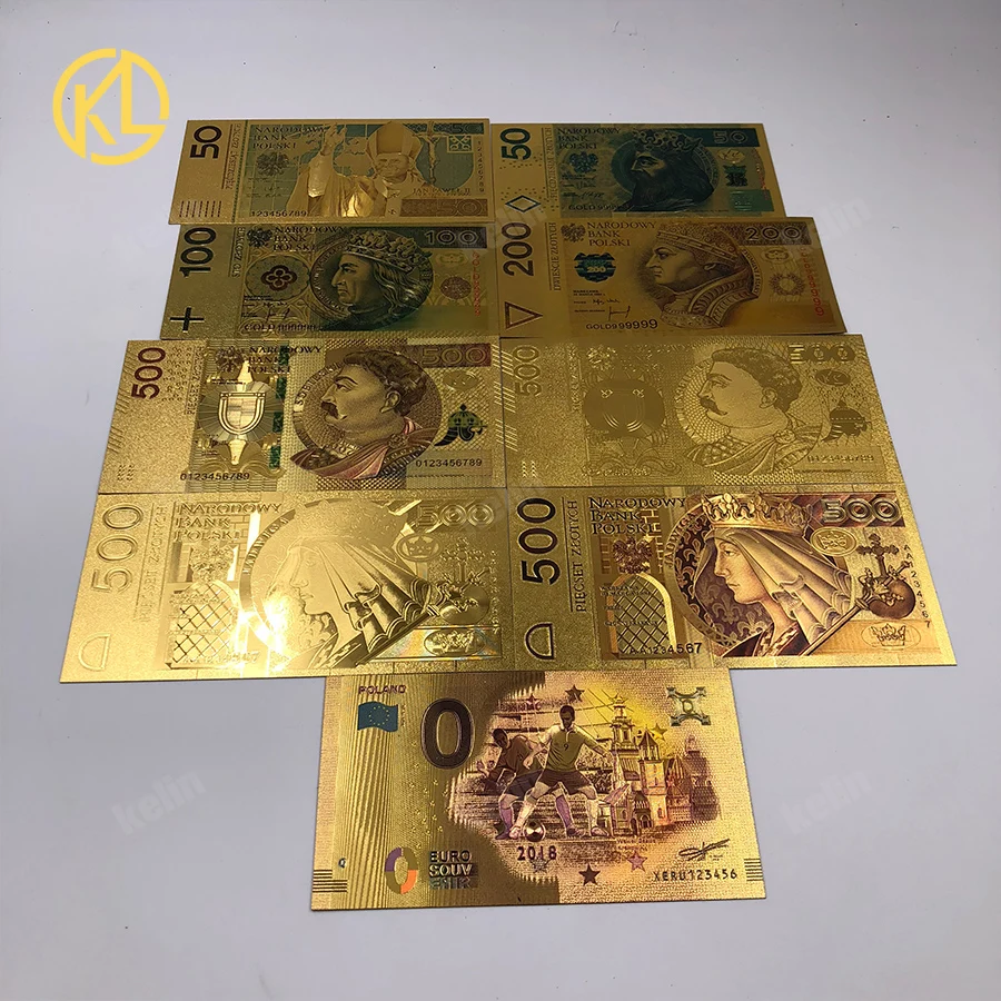 50 PLN ZLOTY Poland Banknote Gold Plated For Collection Home Decoration