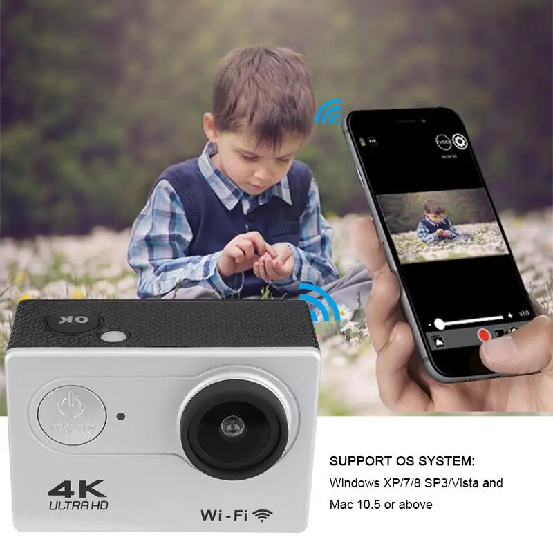 Экшн камера Водонепроницаемая 4K 1080P 2 0 LCD HD экран WiFi 30M 170D DVR подводная видеокамера