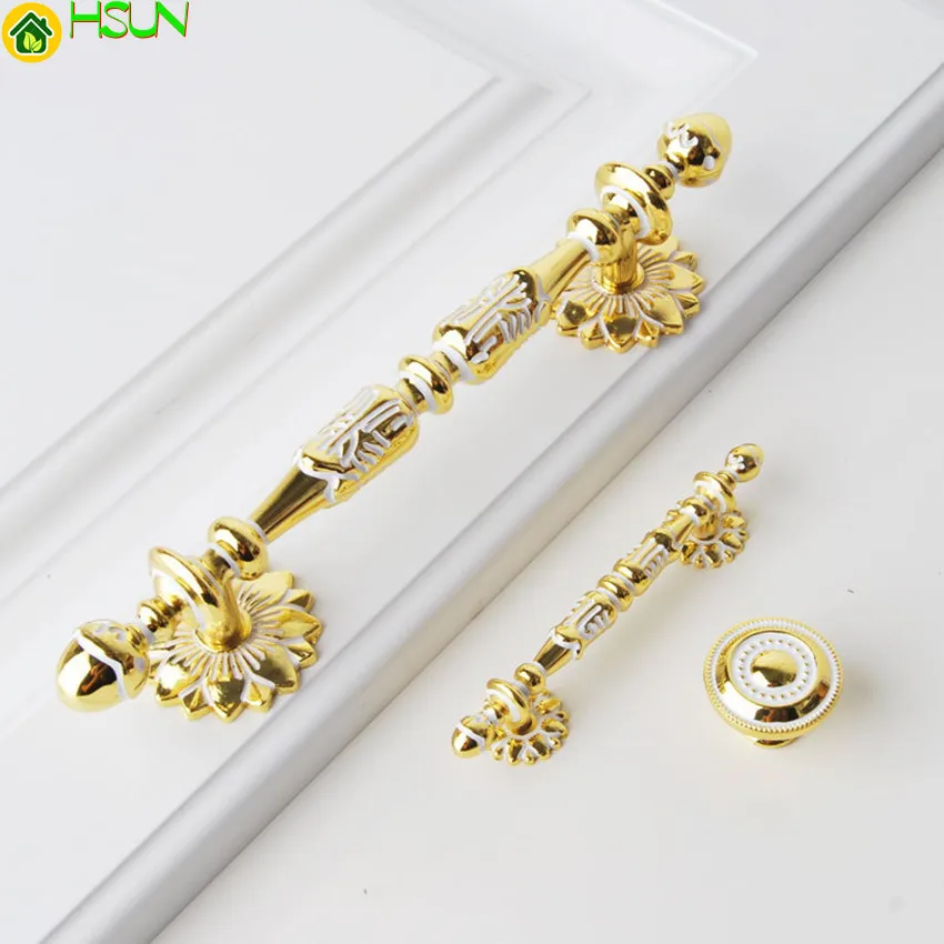 128mm Modern Fashion Deluxe Gold Wardrobe Wine Cabinet Door Handles 64mm White Drawer Tv Table Cupboard Knob Pull Handle 5" |