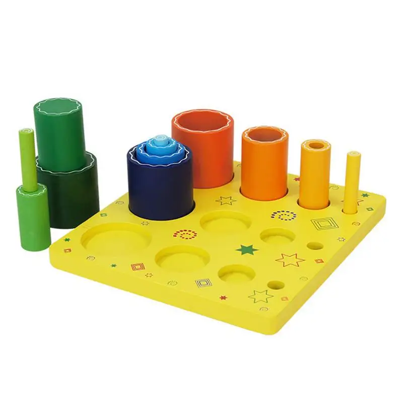 

For Kidpik Color Round Sleeve Stack High Toy Early Education Math Intelligence Toy