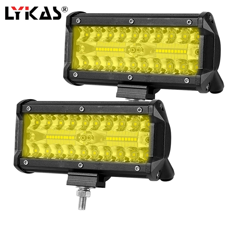 LYKAS 7 дюймовый светодиодный бар рабочий свет точечный прожектор Offroad лодка