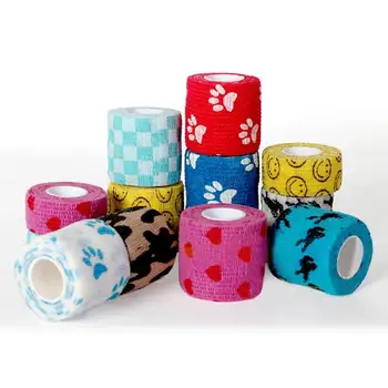 

Pet dog Cat Self-adhesive Elastic Bandage Non-Woven Fabrics Pets Multifunctional Bandage with Decorative Patterns Drop shipping
