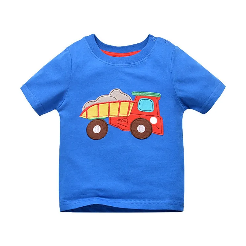 Summer Boys Shirts Cotton Children T-shirts Cute Cartoon Print Tops For Girl Short Sleeve Kids Blouse Toddler Tees Baby Clothing