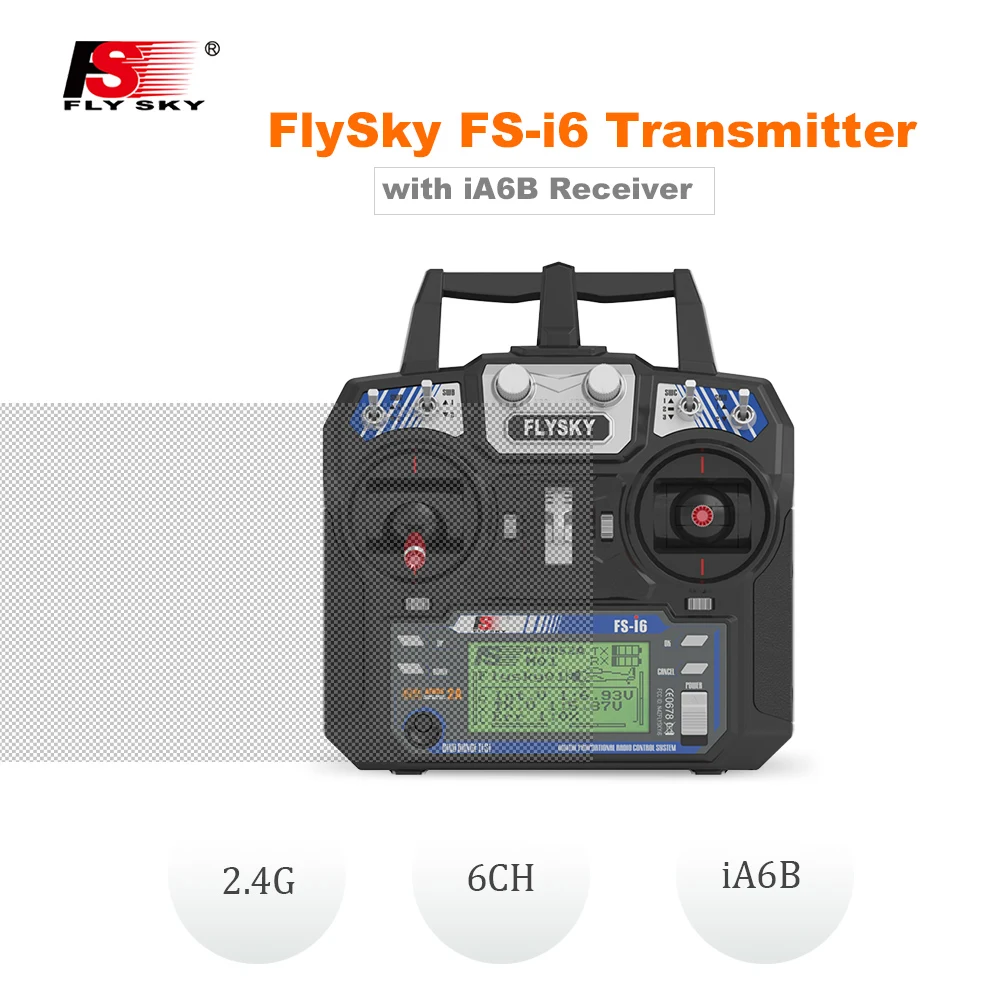 

FlySky RC Drone FS-i6 Remote Controller Transmitter iA6B Receiver 2.4G 6CH for Fixed-Wing Glider Helicopter Mode 2 RC Toys Parts