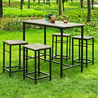 Bar Set-1 Bar Table and 4 Stools Home Kitchen Breakfast Bar Set Furniture Dining Set SoBuy OGT11-N
