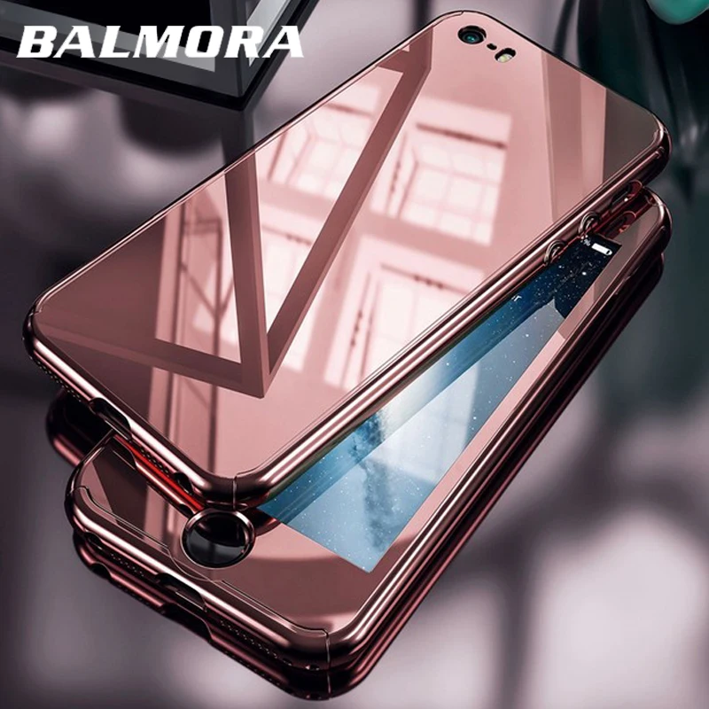 Balmora 360 металлизированный зеркальный чехол для IPhone XS Max противоударный 8 7 6 6S Plus