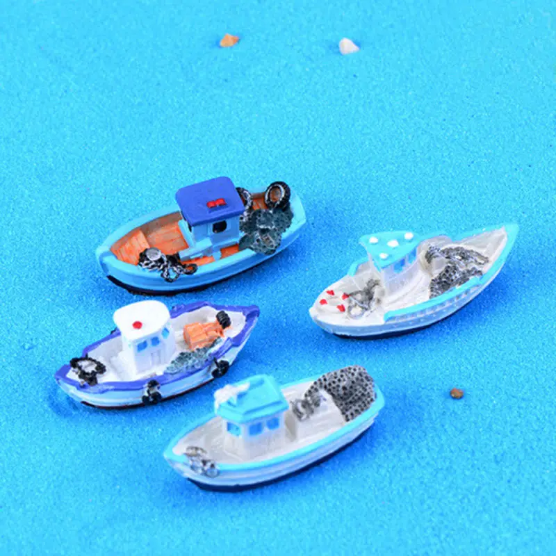 

Miniature Mini Boat Model Fishing Ship Toy DIY Craft Home Tabletop Decoration