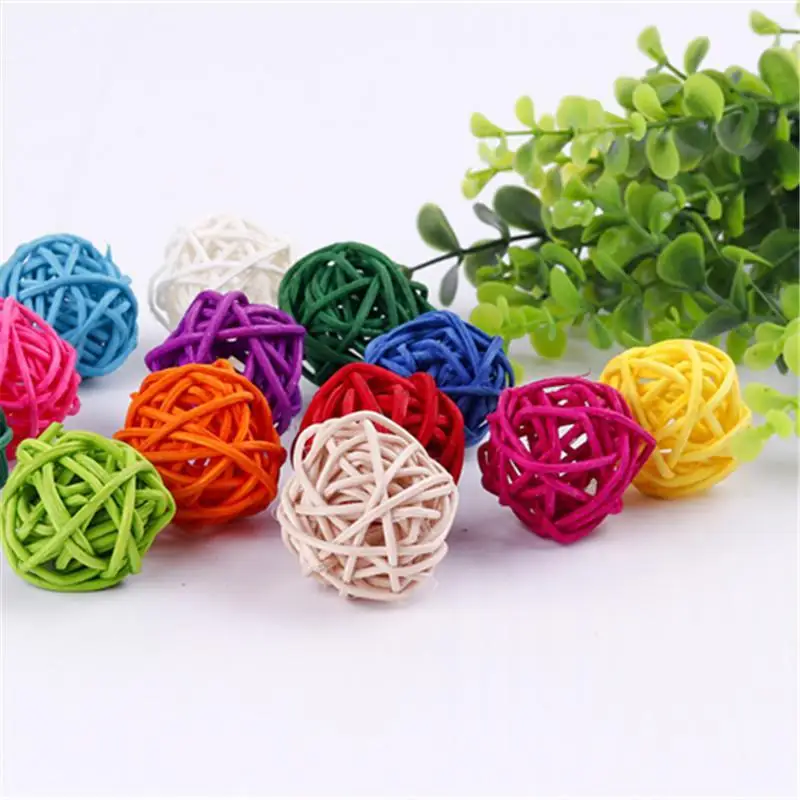 

3cm/10cm Cute Ball Artificial Straw Balls DIY Birthday Party Wedding Decoration Christmas Decor Home Ornament Supplies A30