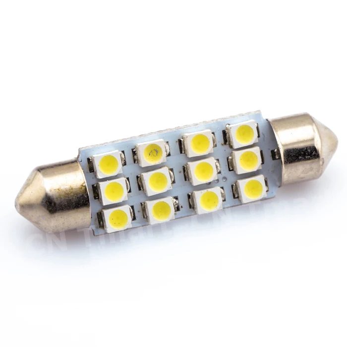 10 шт. 41 мм 3528 12 SMD СВЕТОДИОДНЫЙ Автомобильный гирлянда для салона купольная лампа