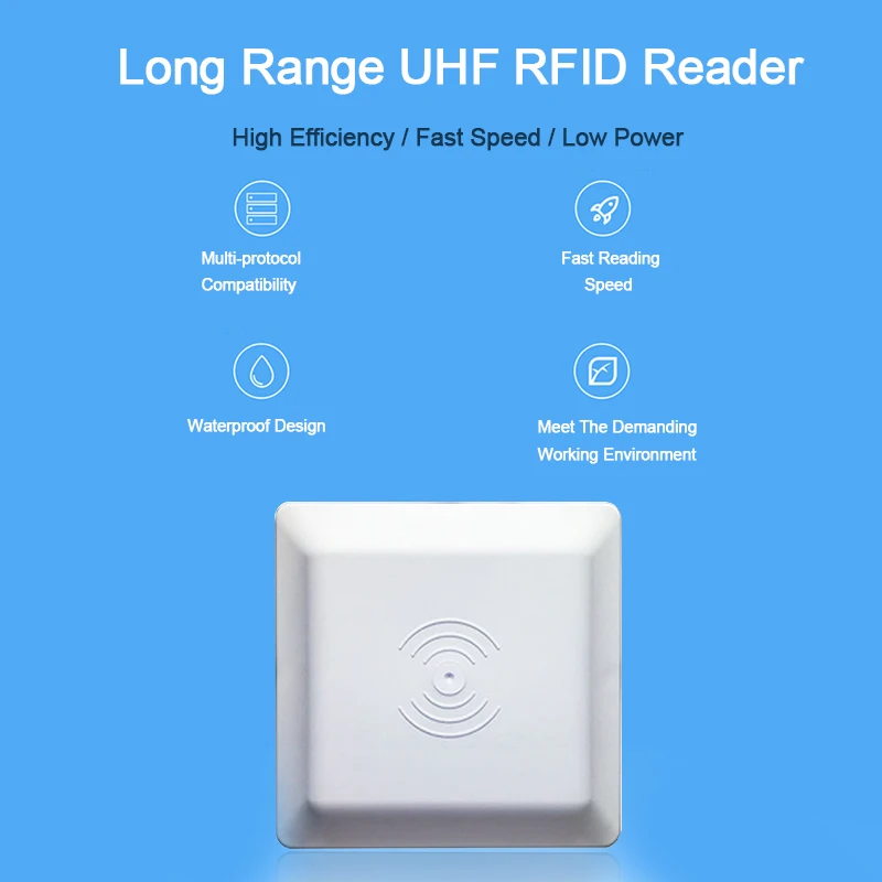 UHF RFID кардридер 6 м Дальний диапазон с 8dbi антенной для RS232RS485Wiegand SDK интегрируемое высокочастотное устройство чтения long range reader