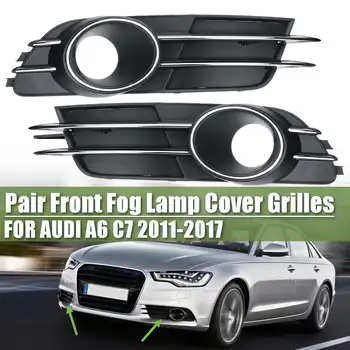 

FOR AUDI A6 C7 2011-2017 1Pair Front Bumper Fog Light Lamp Cover Lamp Foglights Signal Light Trim With Chromed Decoration