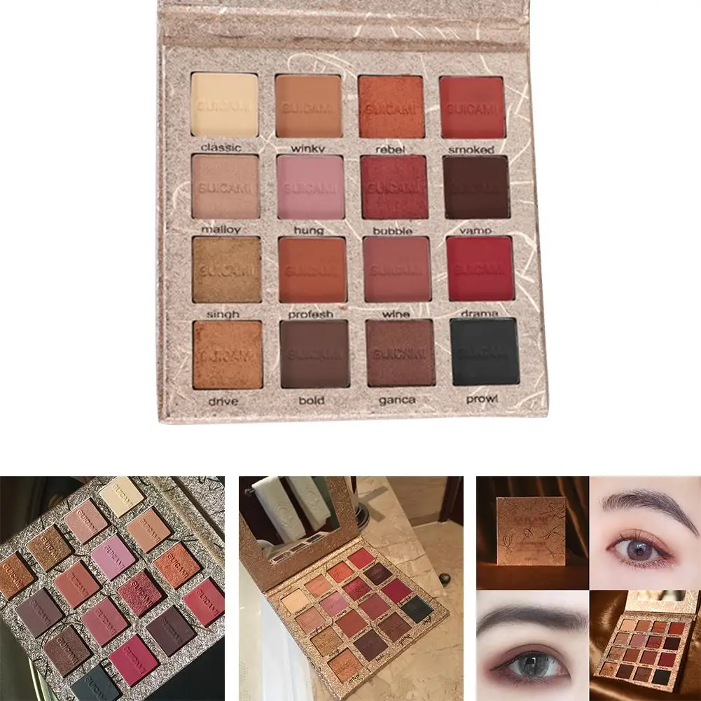 

16 Color Eyeshadow Palette Champagne Gold Pearl Pearlescent Matte Color Eyeshadow Tray Long-lasting Easy-to-apply Beauty Tools