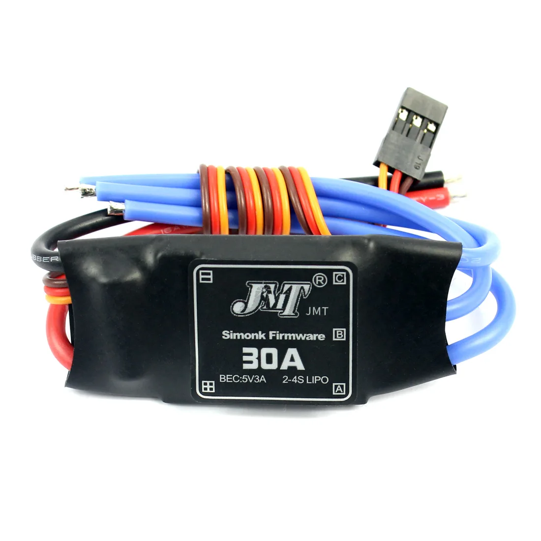 

JMT Simonk Firmware 30A ESC Electric Speed Controller with 5V 3A BEC for 2 to 4s Lipo Battery F18203