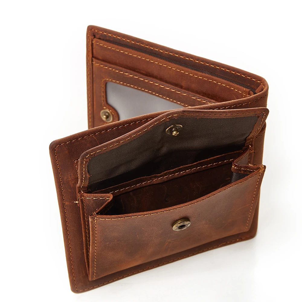 Брендовые мужские кошельки из натуральной кожи короткий кошелек на молнии и