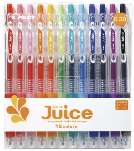 

Assorted 12 colors Pilot Juice Gel Roller Ball Pen Set With Plastic Case 0.38mm LJU120UF