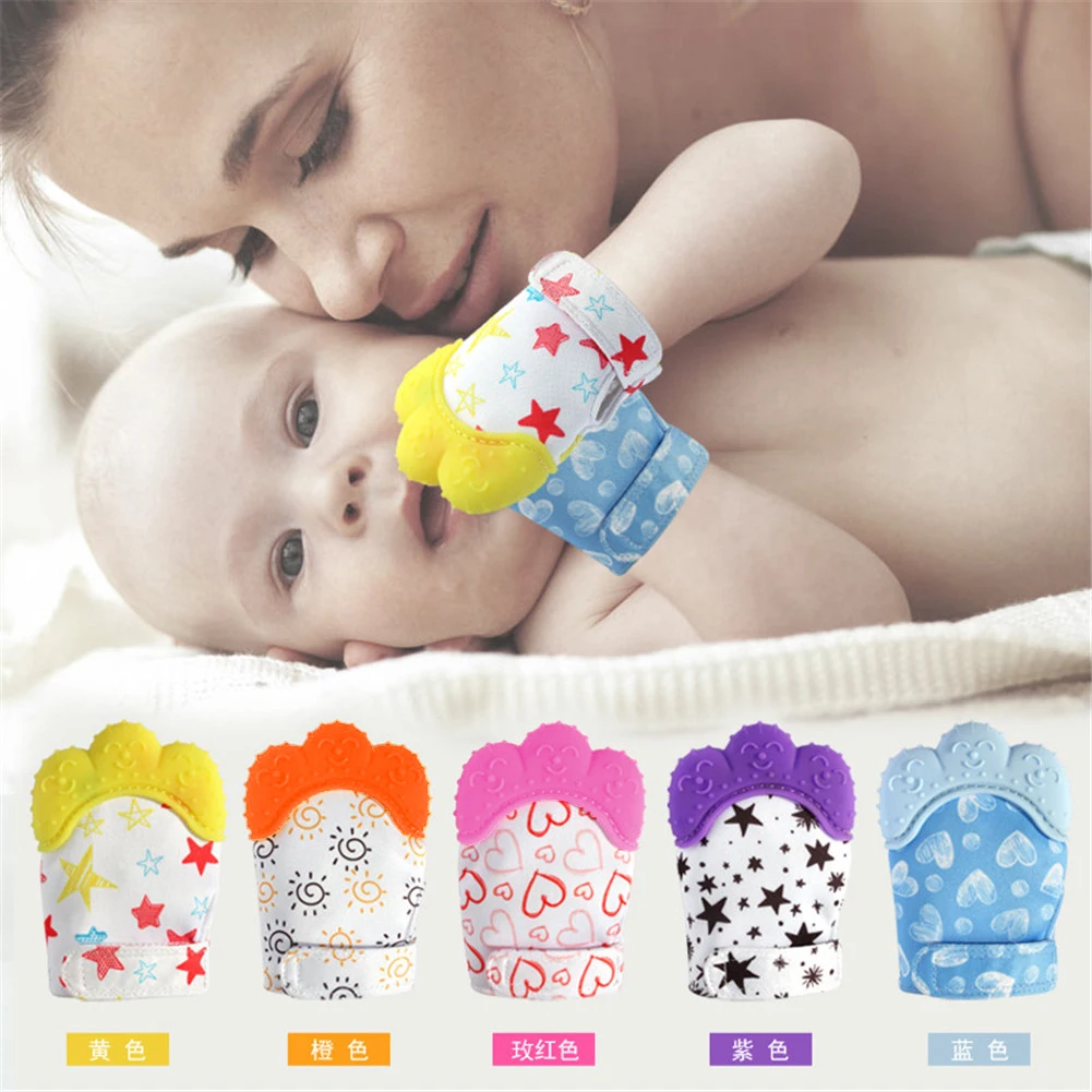 Hot Sale Toddler Toys 1pcs Food Grade Silicone Teethers Infant Teething Gloves Anti-bite Hand New-arrival Baby Molar Gloves