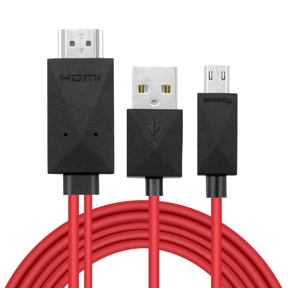 6,5 футов MHL Micro-USB к HDMI адаптер конвертер кабель 1080P HDTV для Android устройств samsung Galaxy S3 S4 S5 Note 3 Note 2 нет