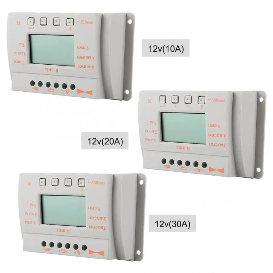 

12V Intelligent Solar Charge Controller MPPT Solar Charging Regulator with LCD Display 10A/20A/30A Optional