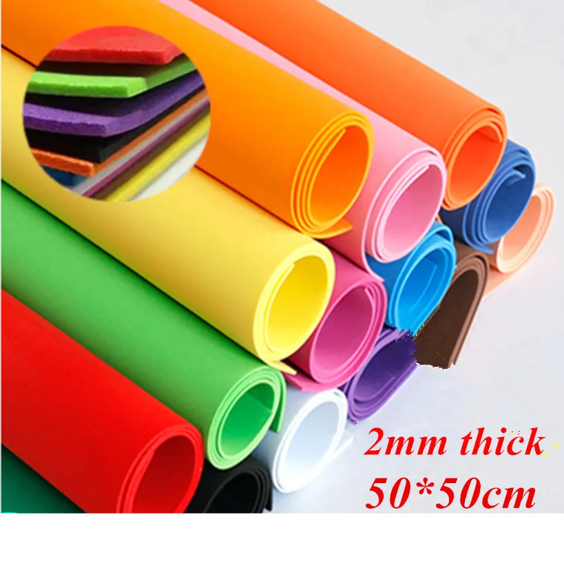 

50*50cm 2mm EVA Foam Paper Children Cartoon DIY Colorful Paper Cutting Folding Toys kingergarden Kids Educational Art Craft