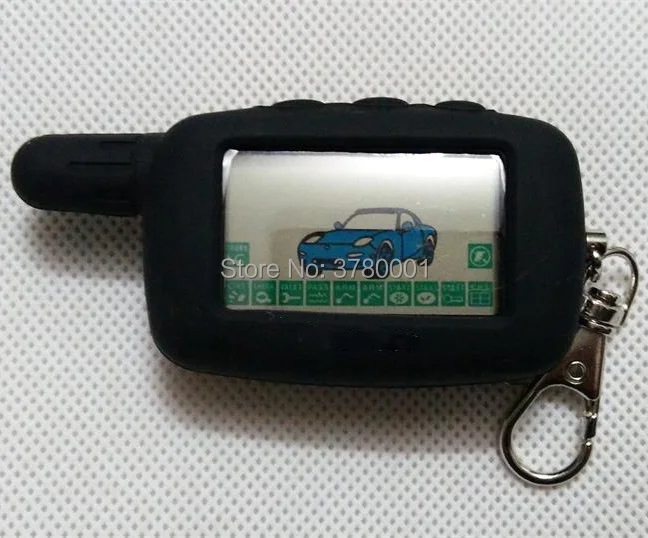 

A9 LCD Remote Control Keychain Key Fob + Silicone Case for Russian Vehicle Security Two Way Car Alarm System Starline A9 A6