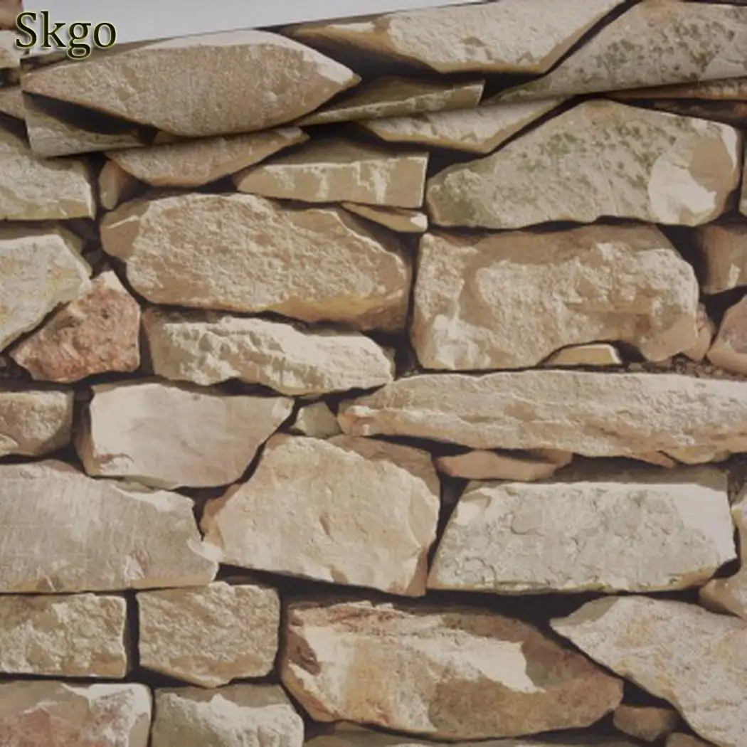

Wall Decoration Retro 3D Simulation Stone Printed Home, Hotel, Clothing Store, etc Moisture-proof Wallpaper