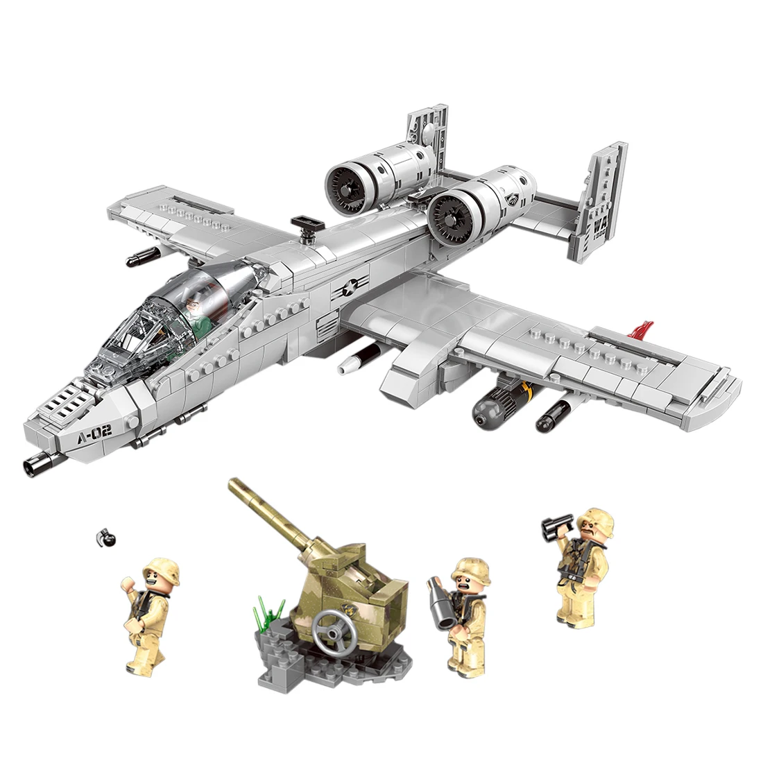 

961Pcs DIY Small Particle Military Series Building Block Model Set For 100% Building Block Brands New - A10 Fighter