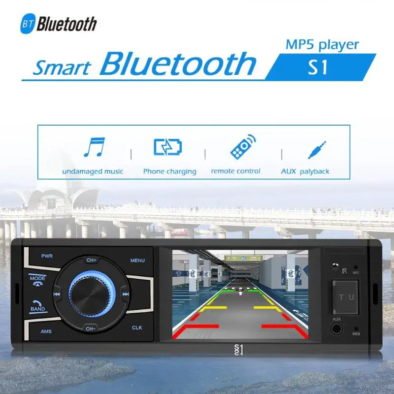 S1 3,2 дюймовый экран Bluetooth автомобильное fm-радио стерео головное устройство автомобильное радио заднего вида MP5 плеер USB AUX-in Автомобильная электроника Аксессуары