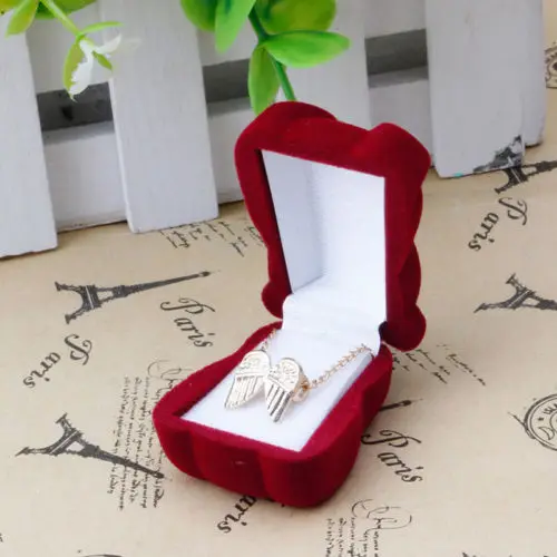 День Святого Валентина Свадьба милый медведь ожерелье серьги кольцо ювелир подарочная коробка