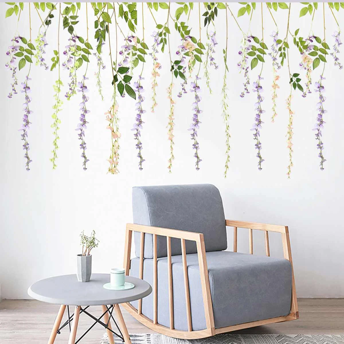 

12pcs Artificial Flower Simulation Rattan Plant Flower Fake Flower Hanging Green Leaf Plants Wedding Party Home Wall Decoration