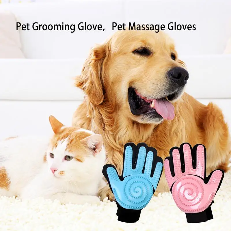 

Pet Dog Brush Cat Glove Deshedding Gentle Efficient Pet Grooming Glove Dog Bath Silicone Cat cleaning Pet Glove combs