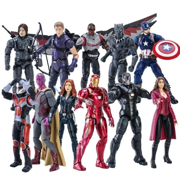 

17cm Marvel The Avengers Toys Infinity War Thanos Hulk Buster Spiderman Iron Man Captain America Thor Action Figure Dolls