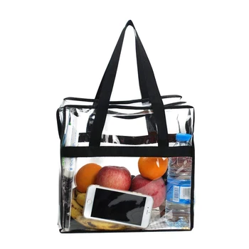 

Tote Bag, Sturdy PVC Construction Zippered Top,Stadium Security Travel & Gym Clear Bag, Perfect for Work, School, Sports Games