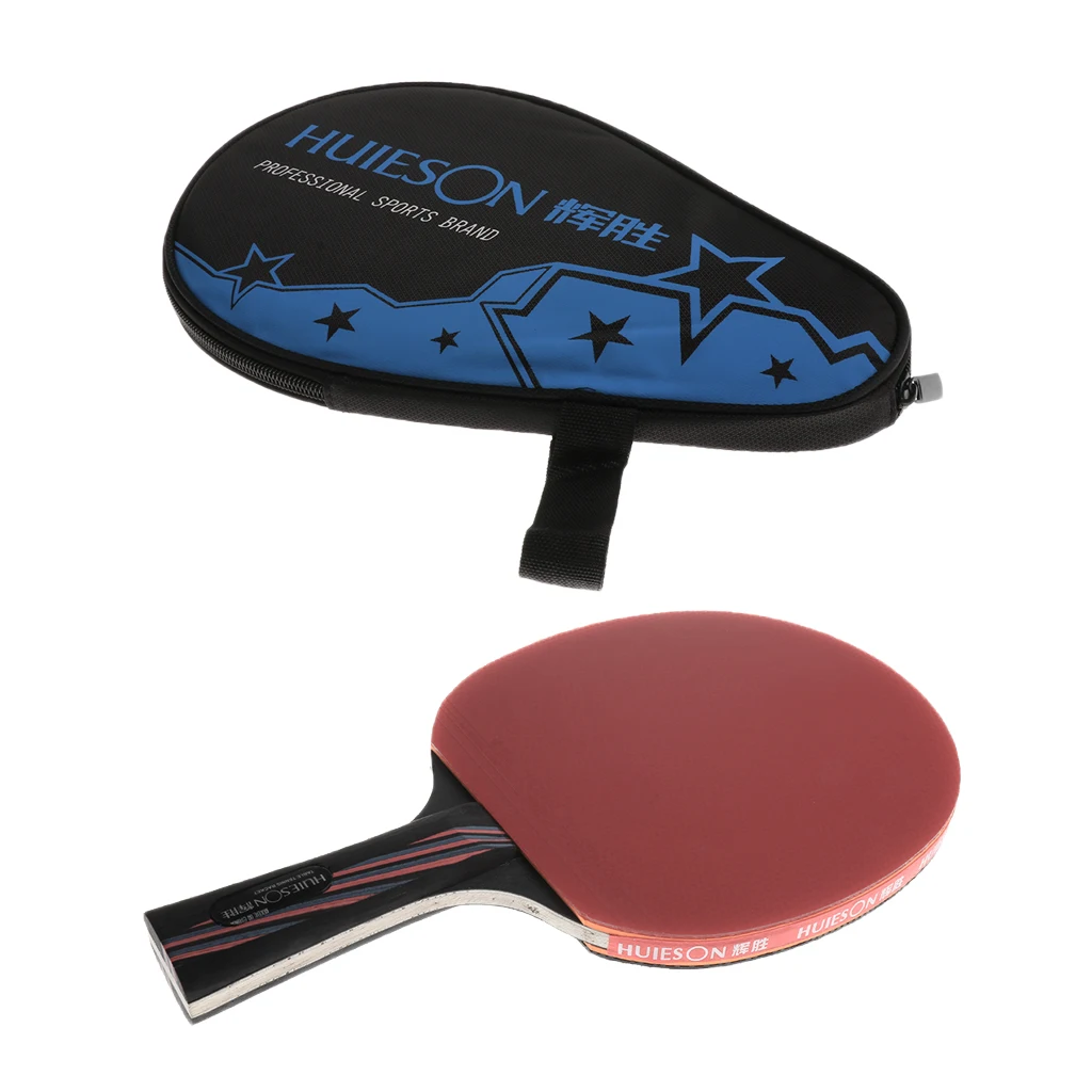 

Table Tennis Kit Set Professional Carbon Fiber Long Handle Table Tennis Paddle Bat With Cover Plus 50 Pieces 3 Star White Balls