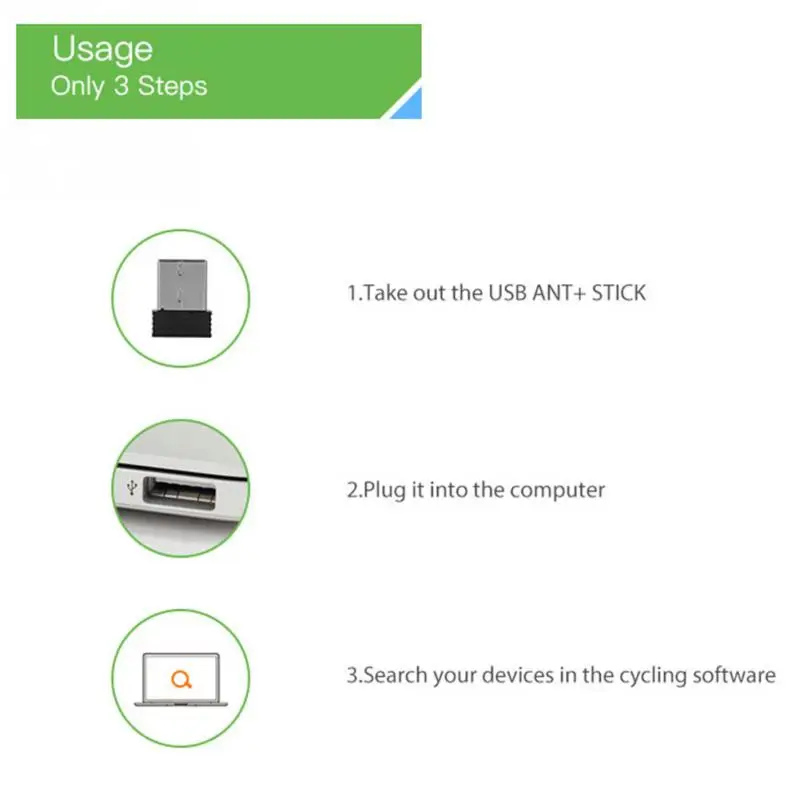 Велосипедный мини ANT+ usb-адаптер для велосипеда, беспроводной приемник, датчик скорости, адаптер для Garmin для Zwift для Wahoo для Bkool