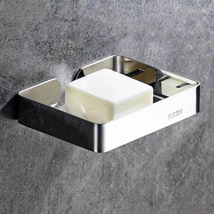 

Houmaid Bathroom Fixtures Gluing Soap Box Shower Room Soap Dishes Stainless Steel Storage Sopa Racks Soap Holders