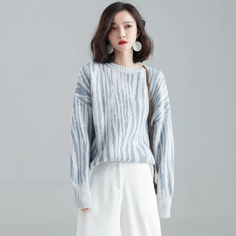 Sweater women's pullover loose sweater 2018 autumn new long-sleeved Korean all-match sweater autumn thick sweater p2038 Sweater women's pullover loose sweater 2018 autumn new long-sleeved Korean all-match sweater autumn thick sweater p2038