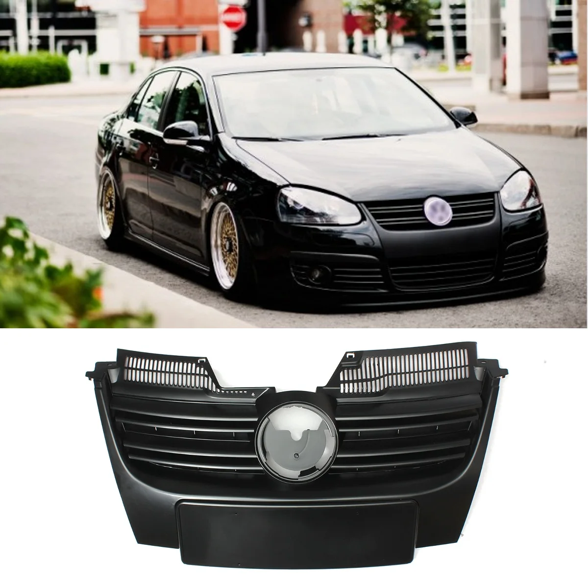 

Brand new Car Front Bumper Grille Grill For Volkswagen for Jetta MK5 2006 2007 2008 2009 2010 Black