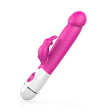 G Spot font b Dildo b font Rabbit Vibrator For Women Dual Vibration Silicone Waterproof Female