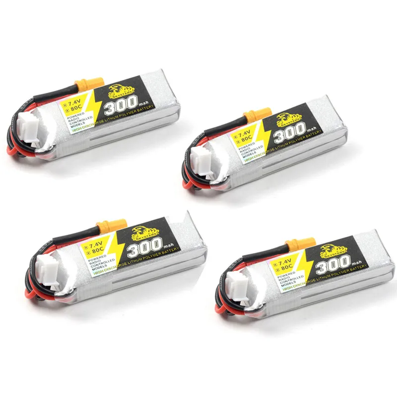 

1/2/4PCS Skystars 300mAh 7.4V 80C 2S Lipo battery XT30 Plug for Whoop Mobula7 Beta75x TinyFrog 75x RC Models Spare Part DIY Accs