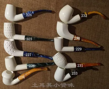 

MSN0259 Finest Block Turkey Meerschaum Sepiolite pipe by Muhsin Erdogan pipe - Hand Carved small Tobacco Smoking New